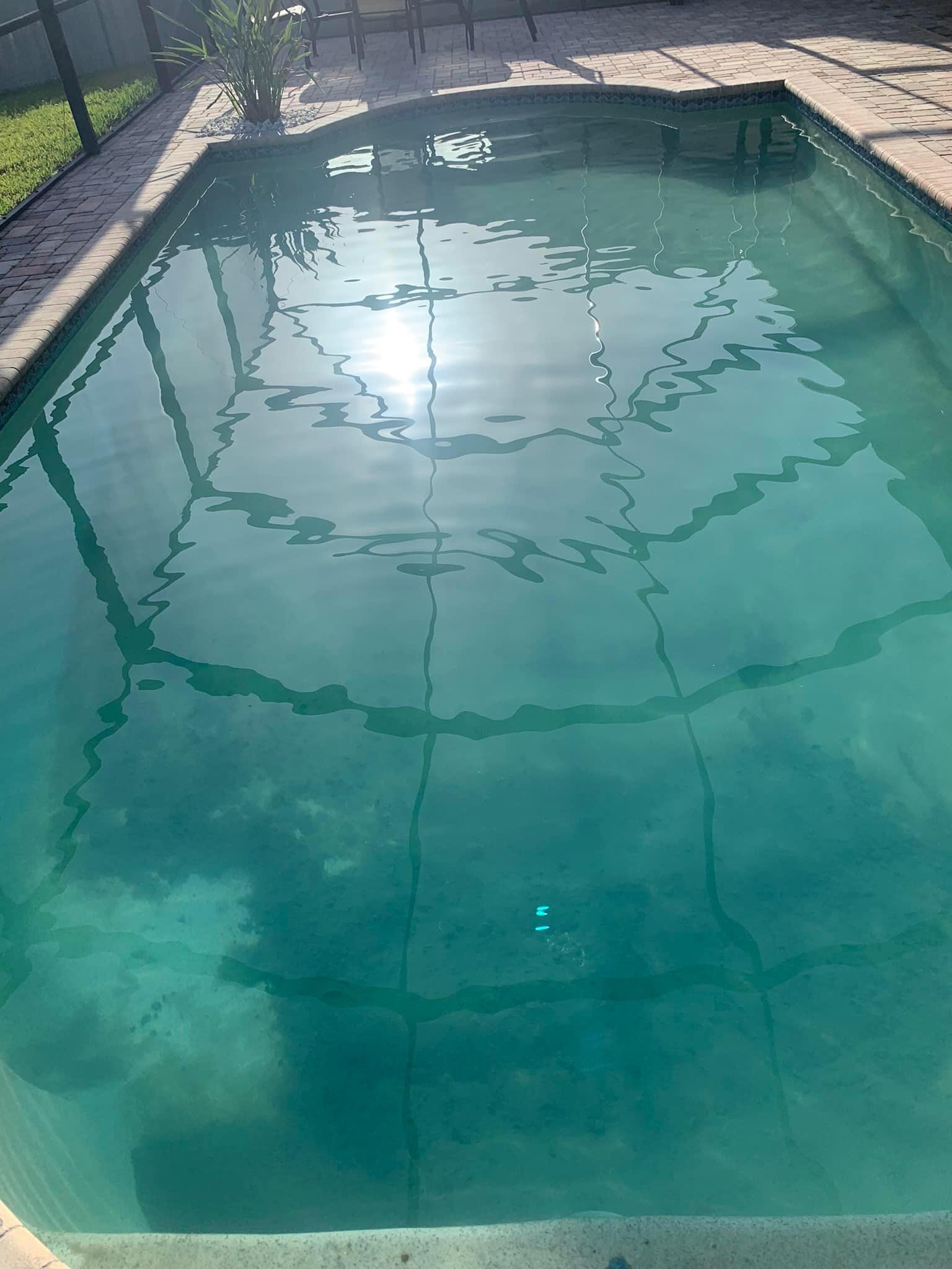 Crystal clear pool water maintained using LSI chemistry